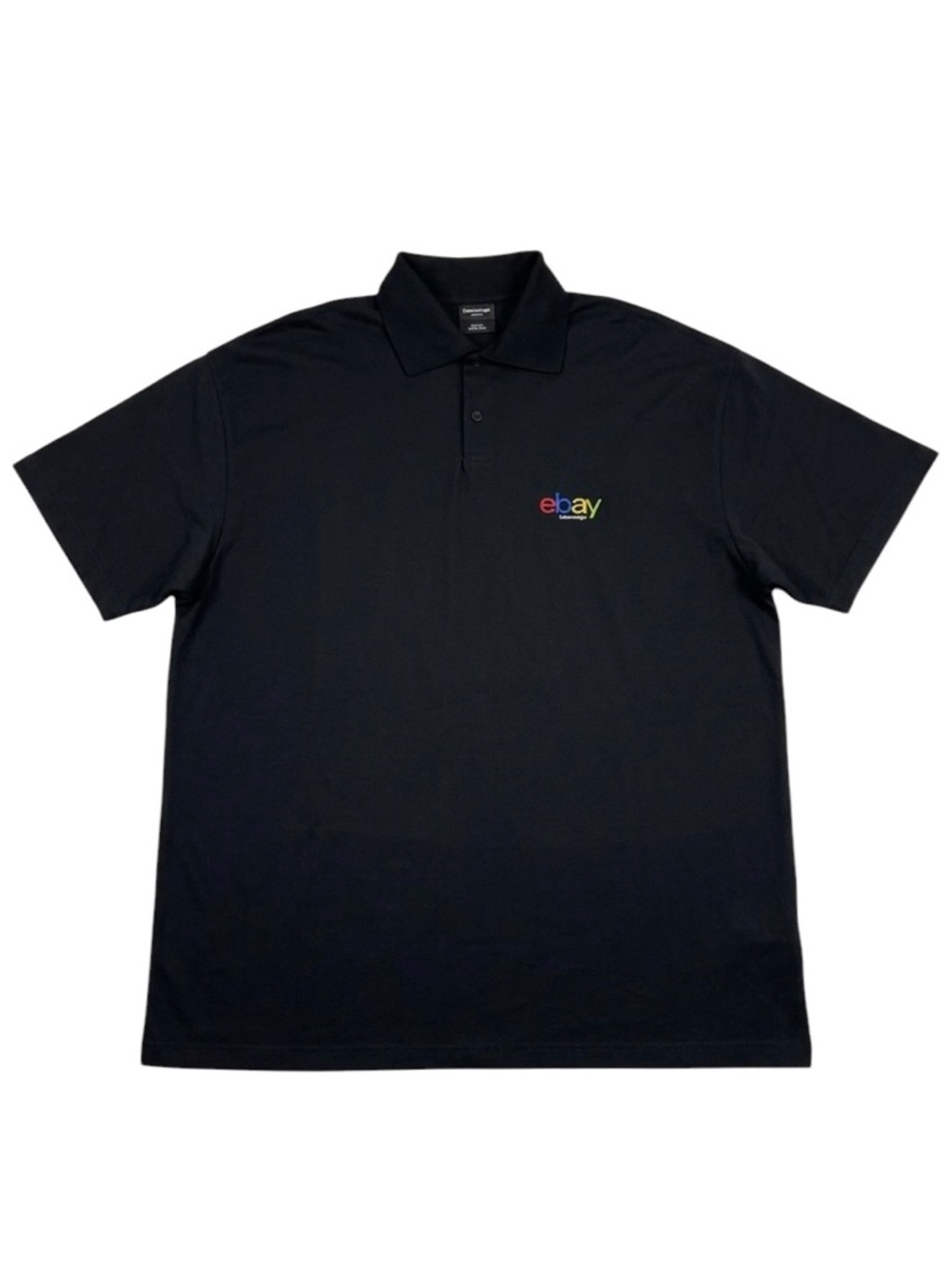Balenciaga x eBay Logo Embroidered Polo Shirt - Black - Unisex Size 4 (XL/XXL)